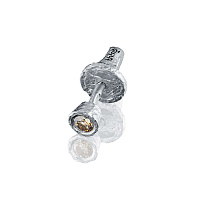 Серебряная монопусета ARTEFACT COGNAC WHITE с натуральным коньячным бриллиантом Серебряная монопусета ARTEFACT COGNAC WHITE с натуральным коньячным бриллиантом