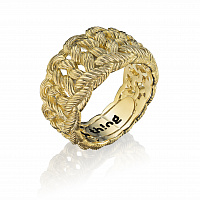 Кольцо из позолоченного серебра SVITEROK с фактурой ручной вязки