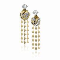 Парные длинные серьги с натуральным цитрином KLIMT CHANDELIER Парные длинные серьги с натуральным цитрином KLIMT CHANDELIER