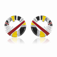 Серебряные серьги с ювелирной керамикой и бриллиантами MALEVICH