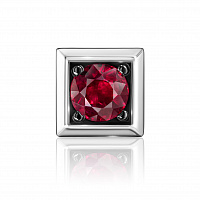 Серебряная монопусета с натуральным рубином QUADRO RUBY