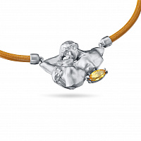 Серебряное колье - кулон с натуральным цитрином RODEN NECKLACE