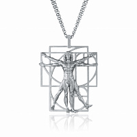 Дизайнерский серебряный кулон VITRUVIAN MAN Дизайнерский серебряный кулон VITRUVIAN MAN